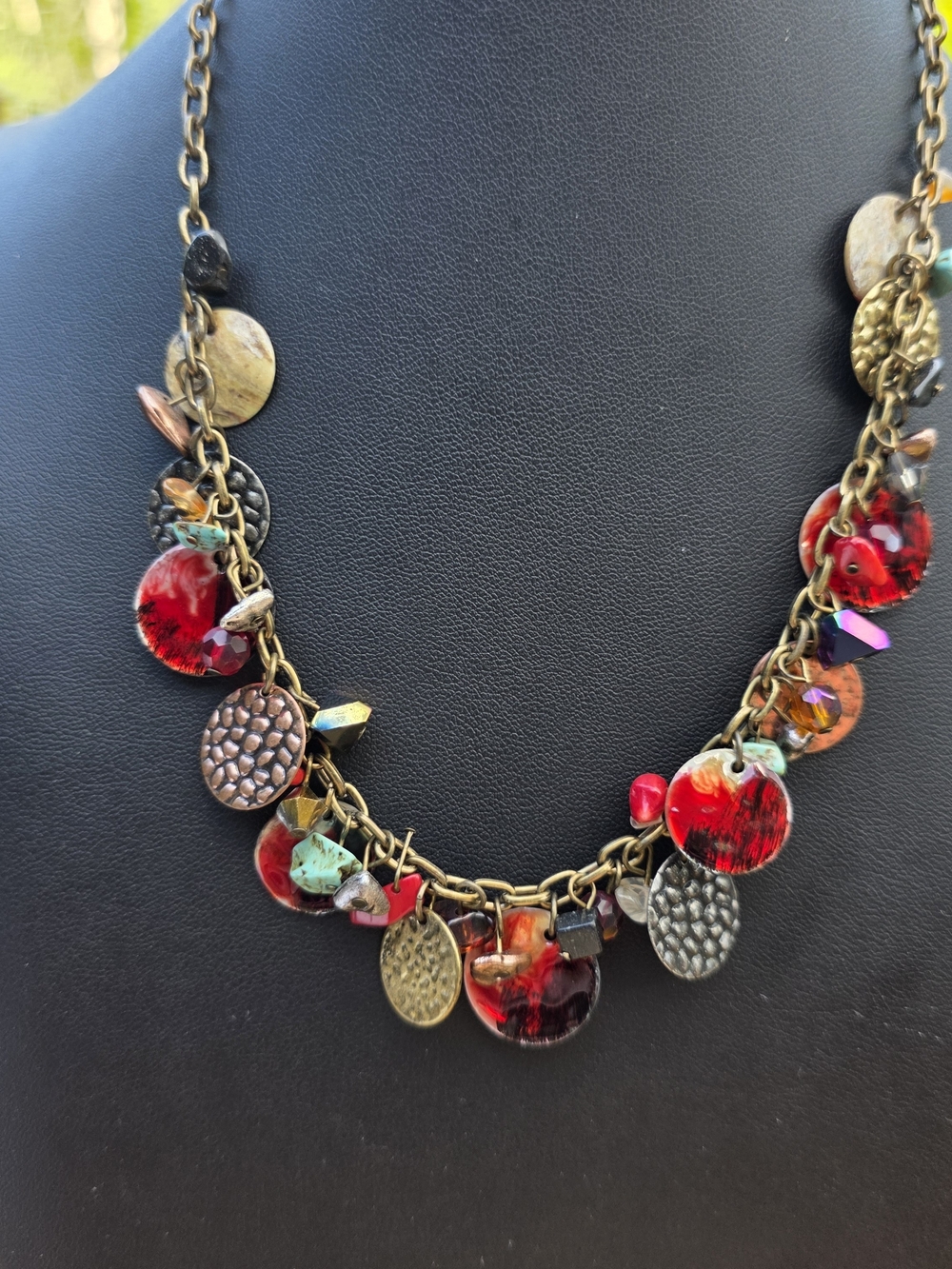 Red & Multicolor Dangle Charm Necklace - You And I Brand.